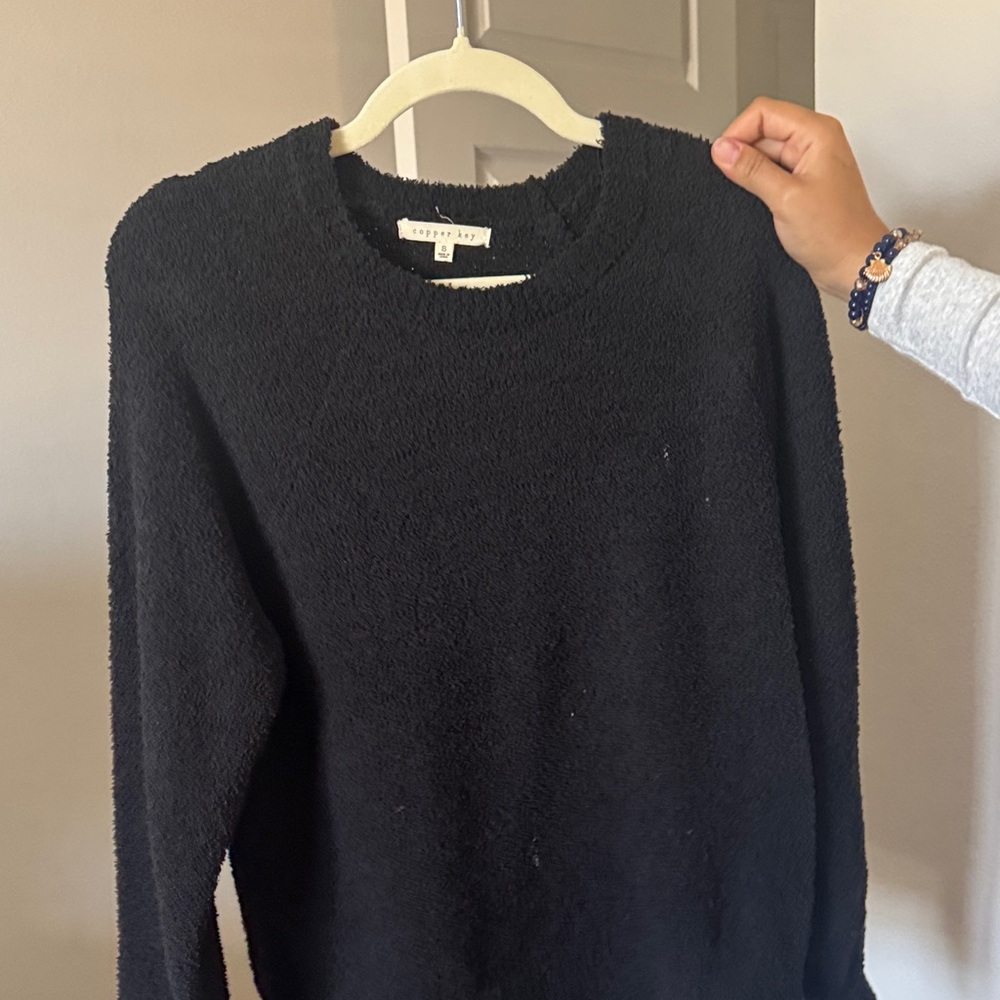 Copper Key Black Textured Sweater